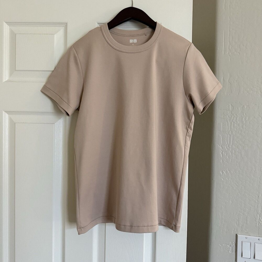 UNIQLO U Crew Neck T-Shirt XL Pink/Nude 100% Cotton Short Sleeve